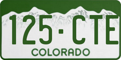 CO license plate 125CTE