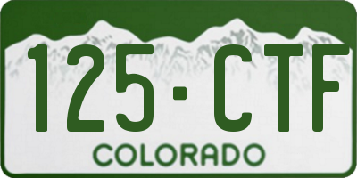 CO license plate 125CTF