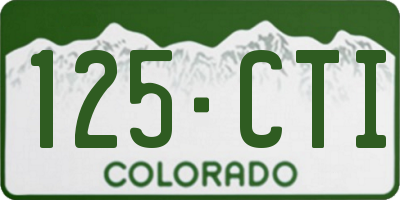 CO license plate 125CTI