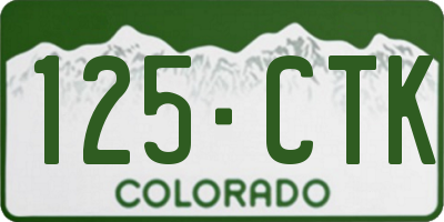 CO license plate 125CTK