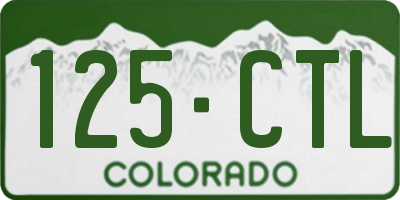 CO license plate 125CTL