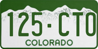 CO license plate 125CTO