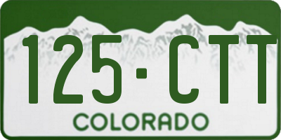 CO license plate 125CTT