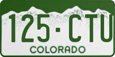 CO license plate 125CTU