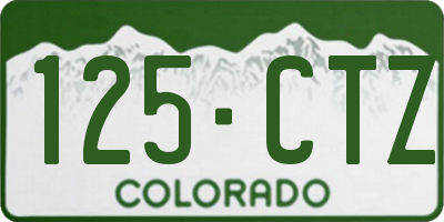 CO license plate 125CTZ