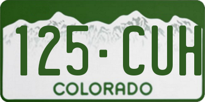 CO license plate 125CUH