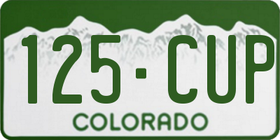 CO license plate 125CUP