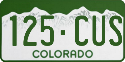 CO license plate 125CUS