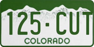CO license plate 125CUT