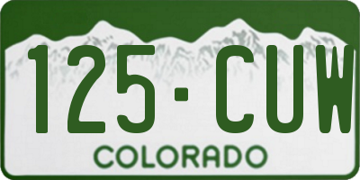 CO license plate 125CUW