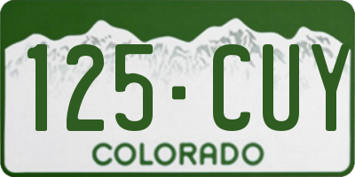 CO license plate 125CUY