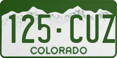 CO license plate 125CUZ