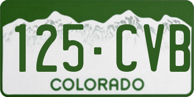 CO license plate 125CVB