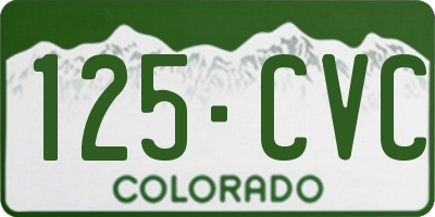 CO license plate 125CVC