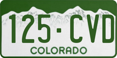 CO license plate 125CVD