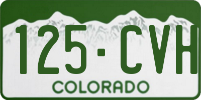 CO license plate 125CVH