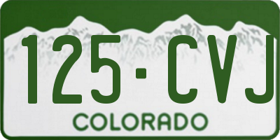 CO license plate 125CVJ
