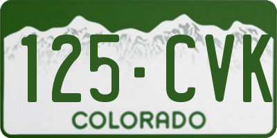 CO license plate 125CVK
