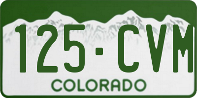 CO license plate 125CVM