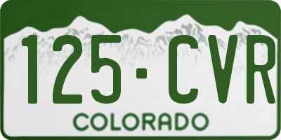 CO license plate 125CVR
