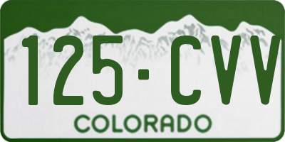 CO license plate 125CVV