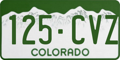 CO license plate 125CVZ