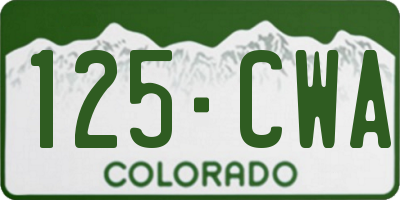 CO license plate 125CWA