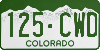 CO license plate 125CWD