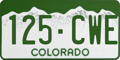CO license plate 125CWE