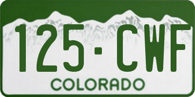 CO license plate 125CWF