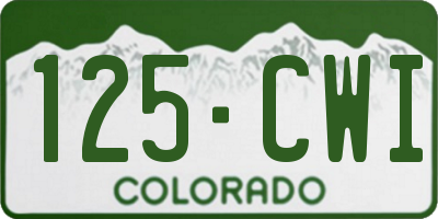 CO license plate 125CWI