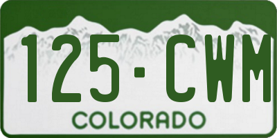 CO license plate 125CWM