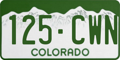 CO license plate 125CWN