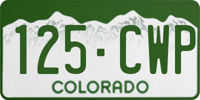 CO license plate 125CWP