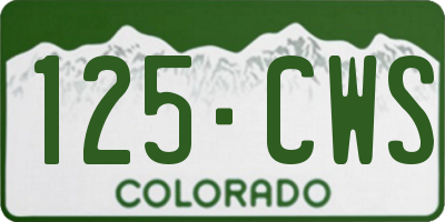 CO license plate 125CWS