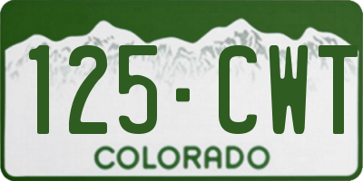 CO license plate 125CWT