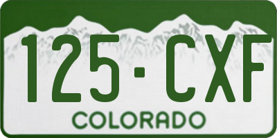 CO license plate 125CXF