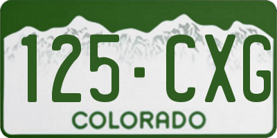 CO license plate 125CXG