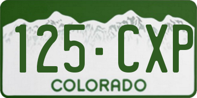 CO license plate 125CXP
