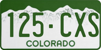 CO license plate 125CXS