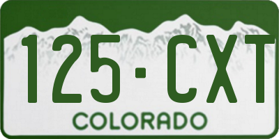 CO license plate 125CXT