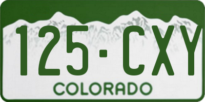 CO license plate 125CXY