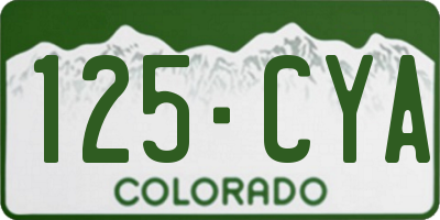 CO license plate 125CYA