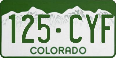 CO license plate 125CYF