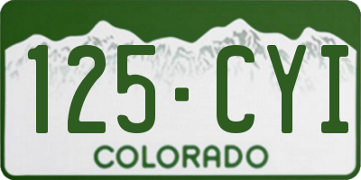 CO license plate 125CYI