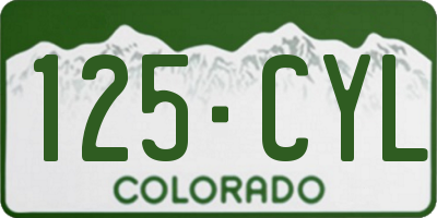CO license plate 125CYL