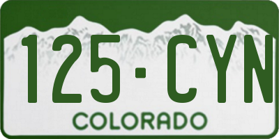 CO license plate 125CYN
