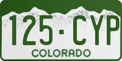 CO license plate 125CYP