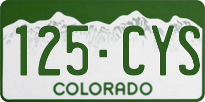 CO license plate 125CYS