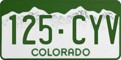 CO license plate 125CYV